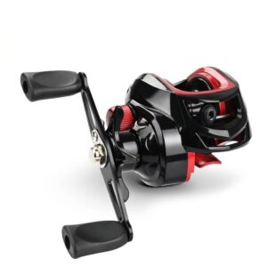 Carretilha de pesca meredith profissional 7.2:1 vermelha e preto