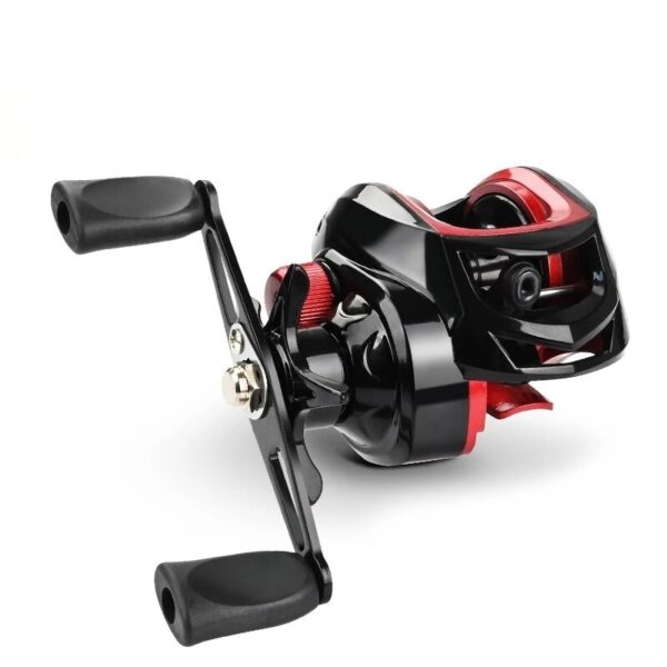 Carretilha de pesca meredith profissional 7.2:1 vermelha e preto