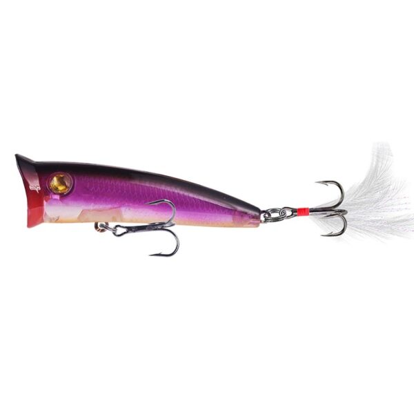 Isca artificial meia água popper roxo