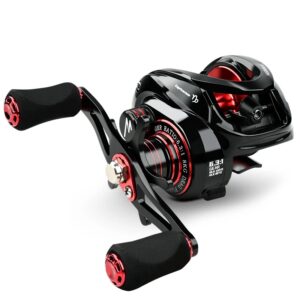 Carretilha de pesca profissional meredith vermelha e preto