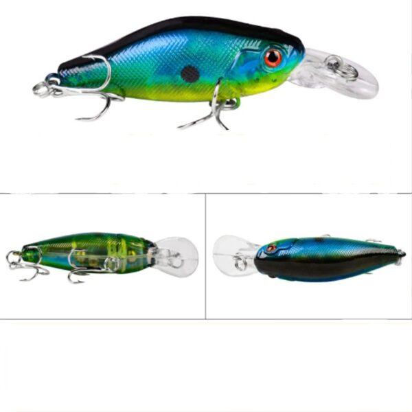 isca artificial superfície azul escuro, preto e verde claro