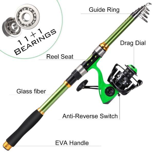 Vara de Pesca Com Molinete Sougayilang 10Kg Drag 1.8m - Imagem 6