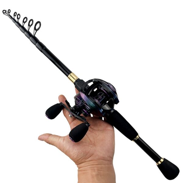Vara de Pesca Com Carretilha Telescópica 8Kg de Resistência 2.4m - Imagem 8