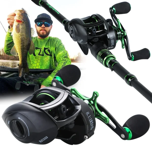 Carretilha Profissional Baitcasting Drag 10kg Anti Cabeleira 7.2:1 - Imagem 2