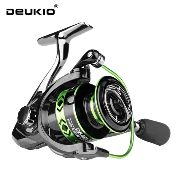 molinete de pesca profissional preto e verde