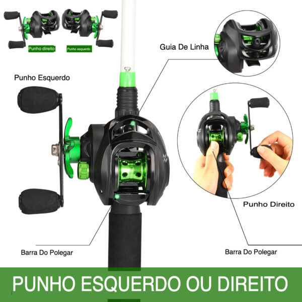 carretilha baitcasting com detalhes